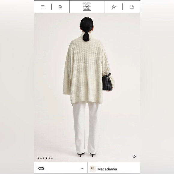 Toteme Long wool cashmere knit macadamia - Picture 2 of 4